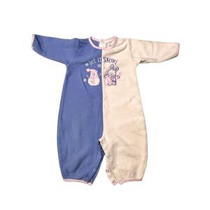 Bright Future Baby Girls Winter Theme Baby Fleece Jumper Sleeper White Size 6-9M